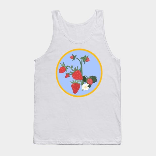 Cute Strawberry Sticker Tank Top by csikarskie